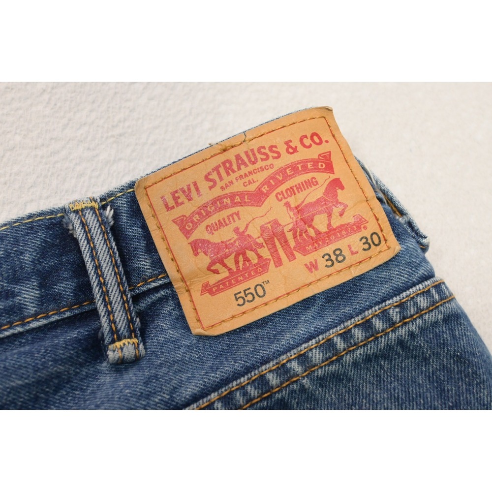 Levi's 550 Relaxed Fit Jeans Mens 38x30 Blue Denim Rugged Workwear Excellent
